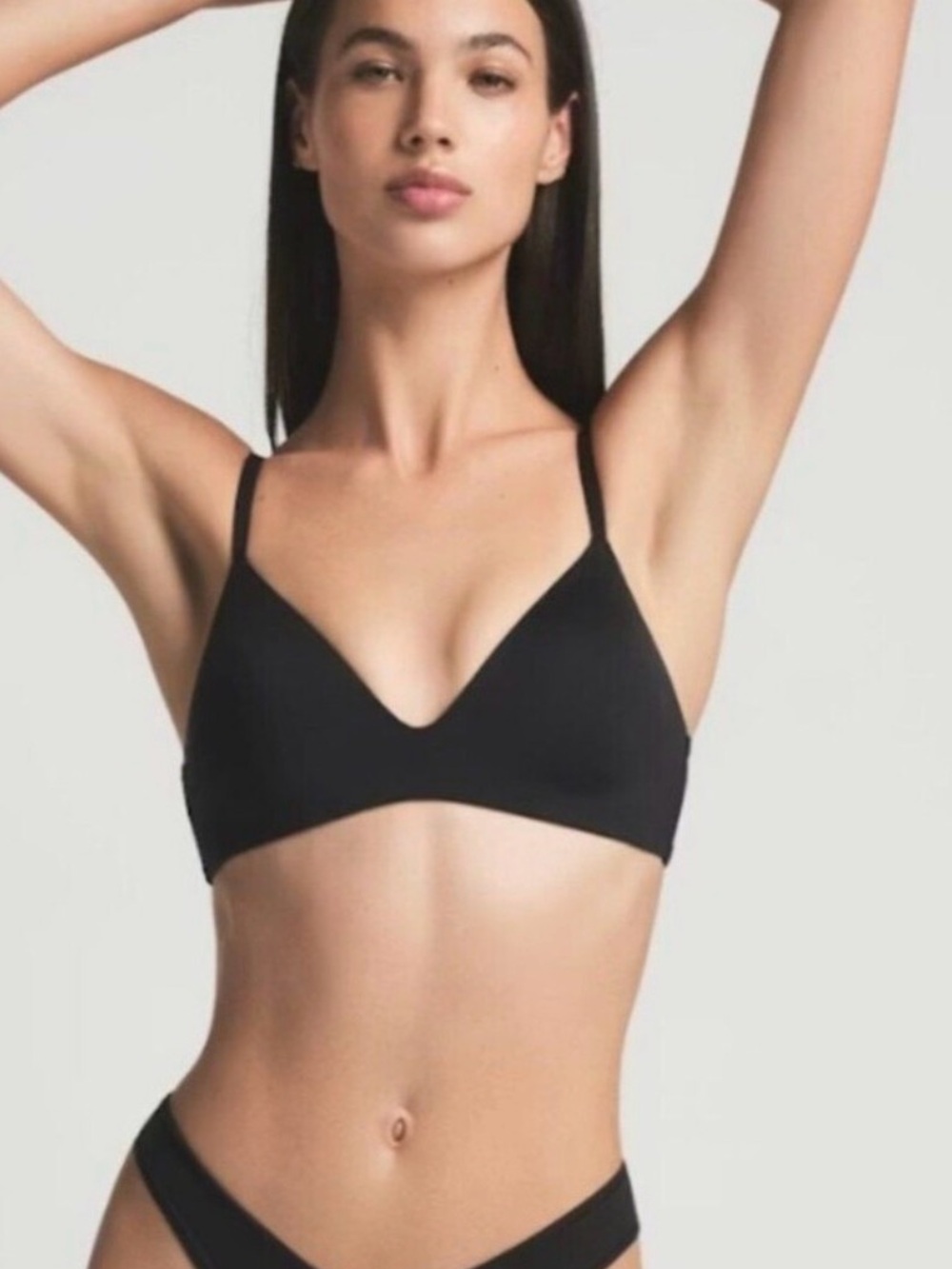 SKIMS Wireless Form T-Shirt Demi Bra Onyx Black 34D - Picture 2 of 7